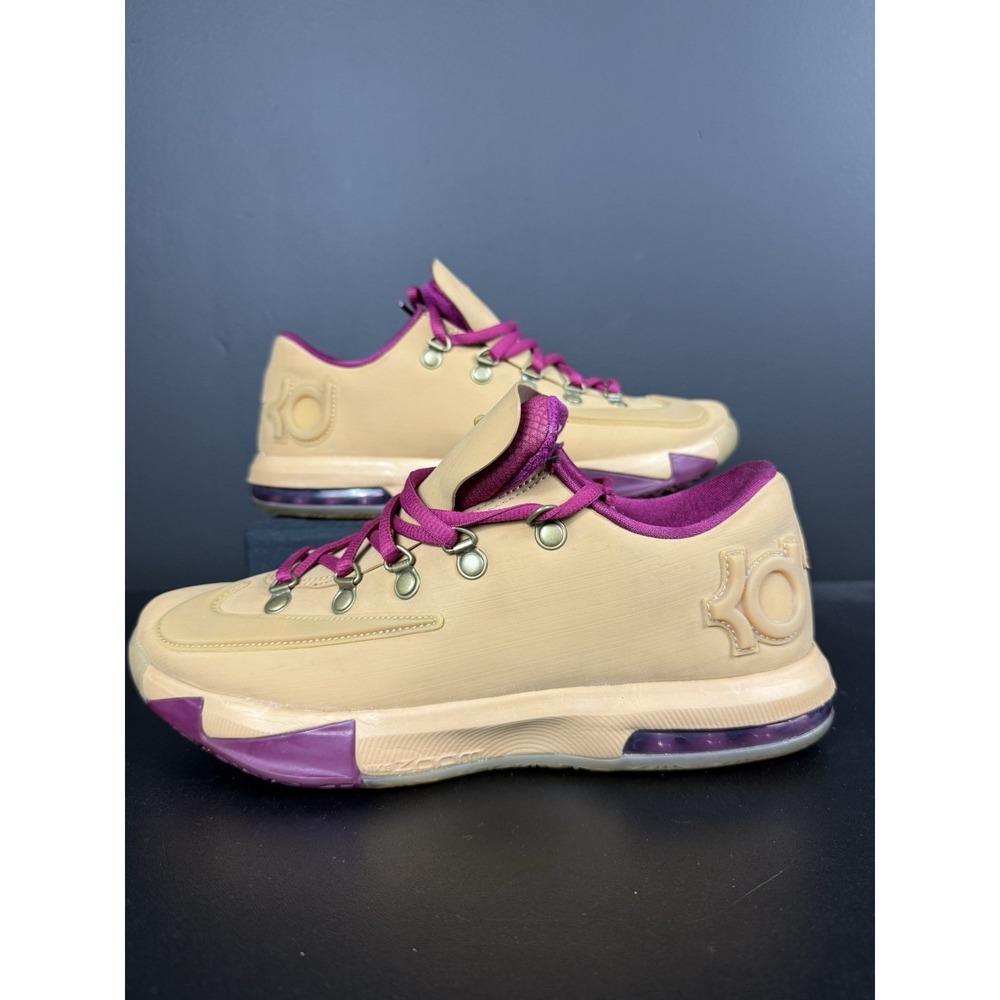 NIKE KD VI 6 EXT QS Men 8 WHEAT BROWN RASPBERRY BLUE GUM 639046-900 KEVIN DURANT